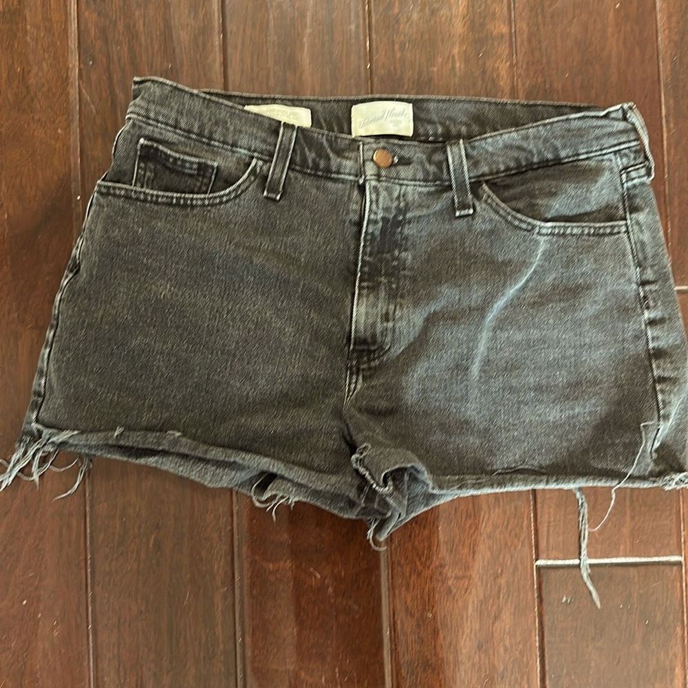 Black denim shorts